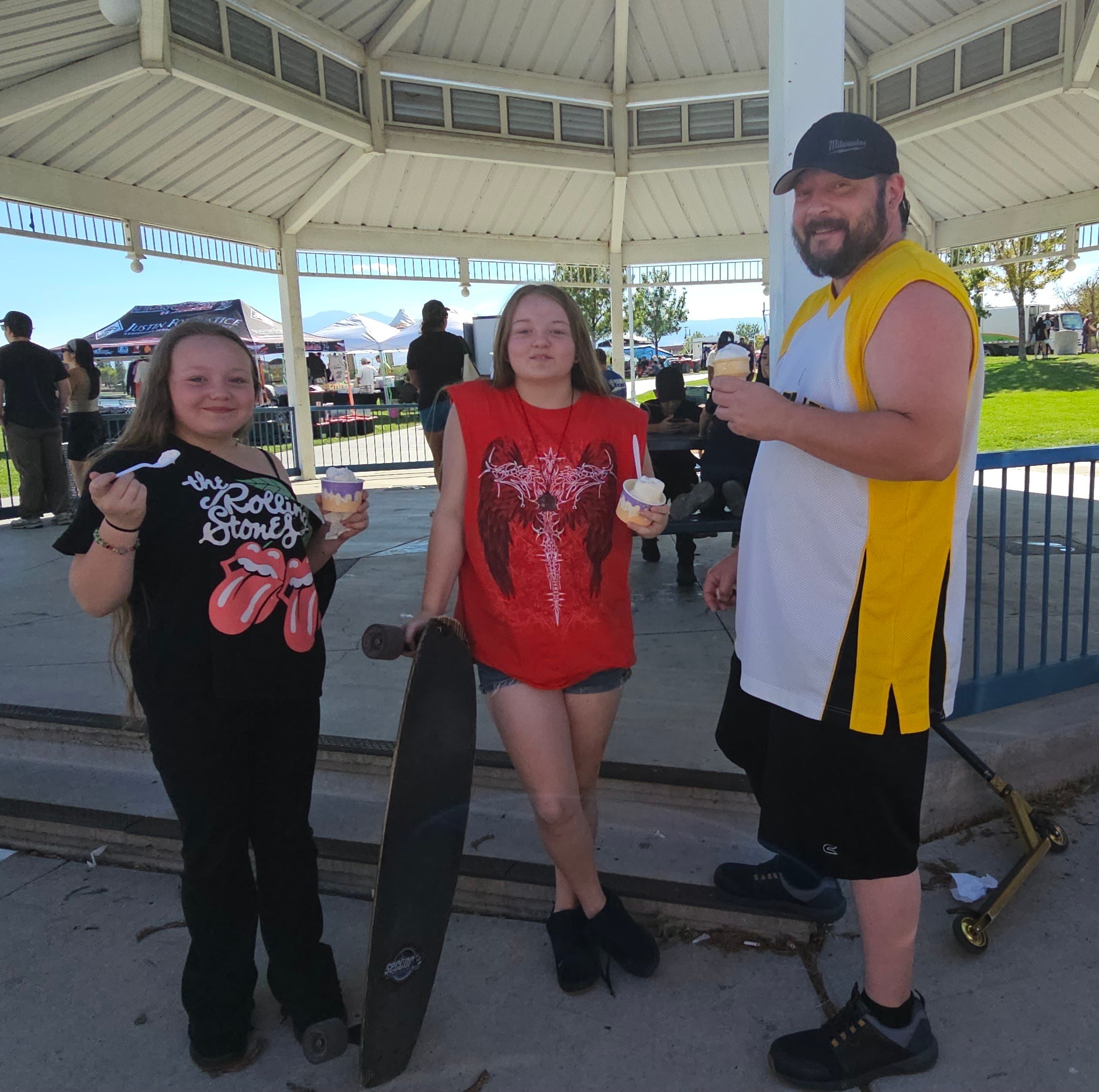 Friends enjoying High Sierra Soft Serve at an outdoor community event